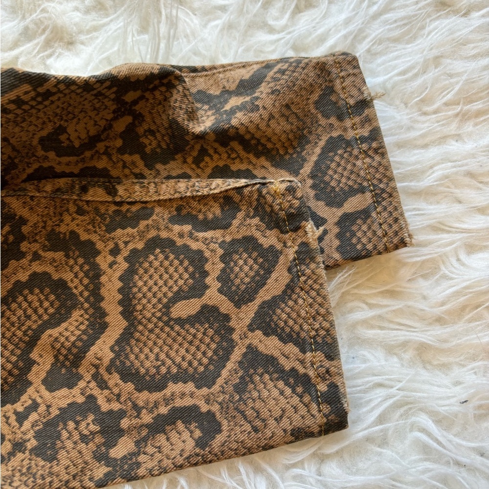 NWT Zara Brown Python Snake Print Stretch High Rise Skinny Jeans Womens Size 4 - Picture 9 of 13